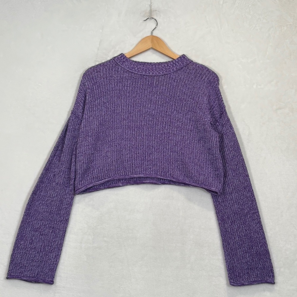 Wild Fable Purple Cropped Sweater Medium